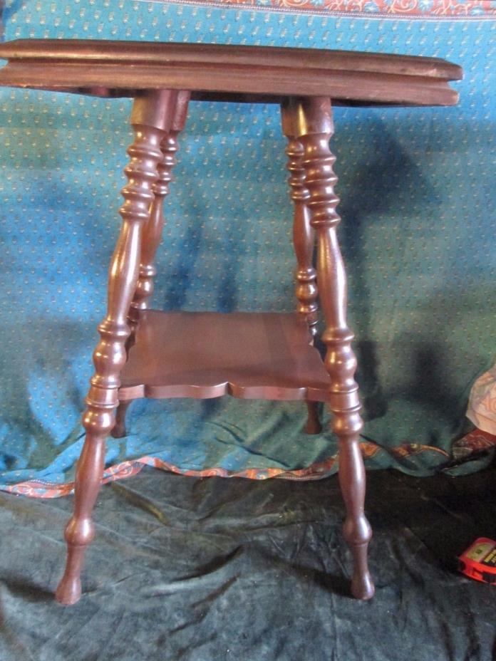 Antique Spindle Leg Victorian Wood Table