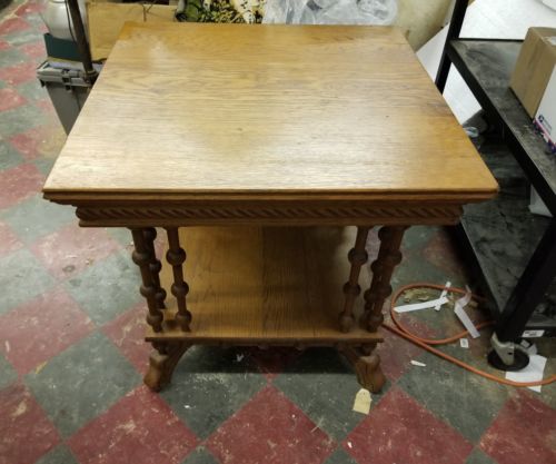 Antique Stick and Ball Oak Parlor Table / Center Table