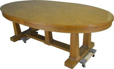 19539 Tiger Sawn Oak Oval Conference Table – 8 FEET LONG!
