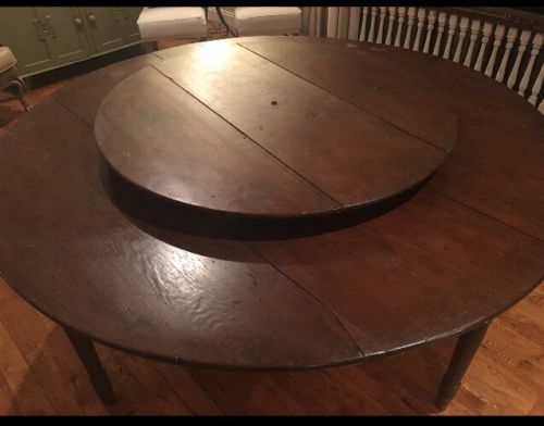Antique 1800’s Round Table W/ Lazy Susan - LARGE / RARE