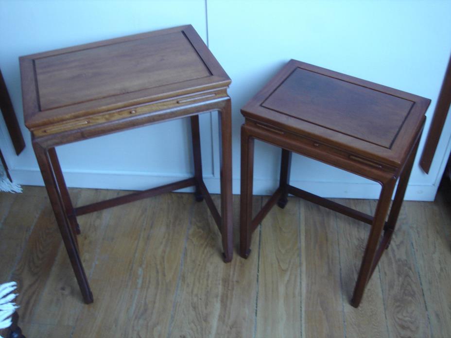 Vintage pair of Chinese Rosewood nesting Tables