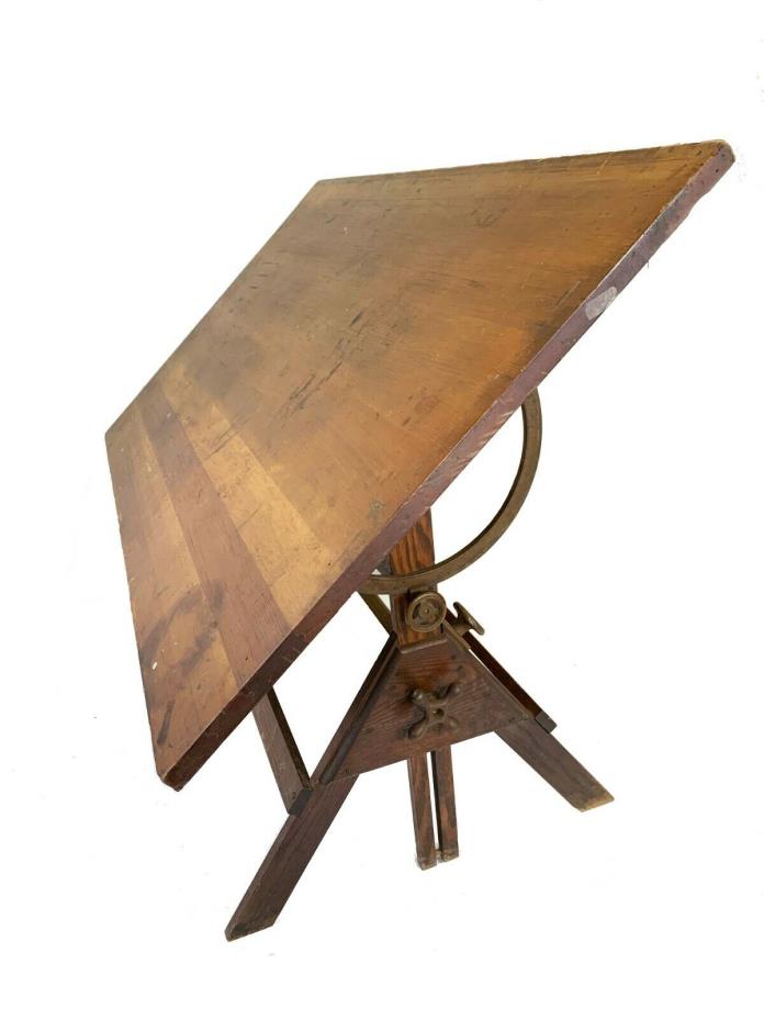 RARE ANTIQUE INDUSTRIAL DIETZGEN DRAFTING TABLE