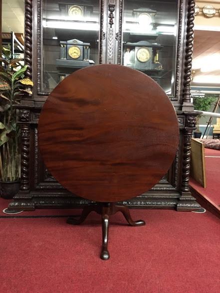 Antique Tilt Top Table - One Board Top - Mahogany