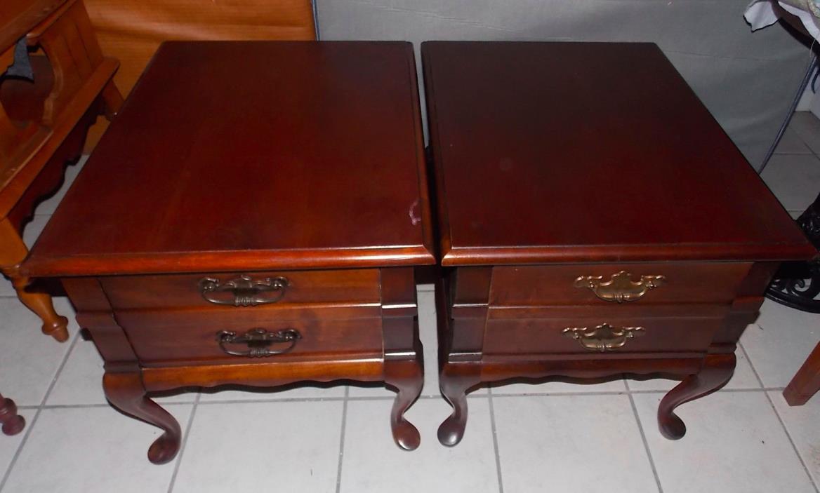 Pair of Cherry End Tables / Side Tables by Mersman  (T731)