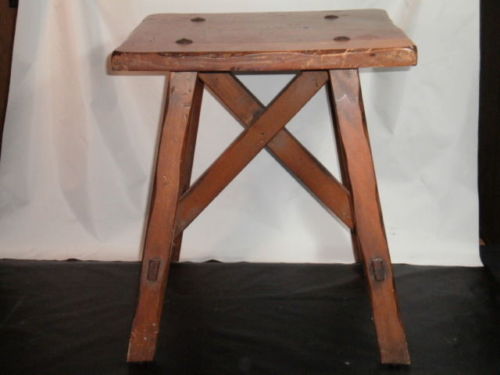 ANTIQUE VINTAGE HANDMADE X STYLE WOODEN SIDE TABLE