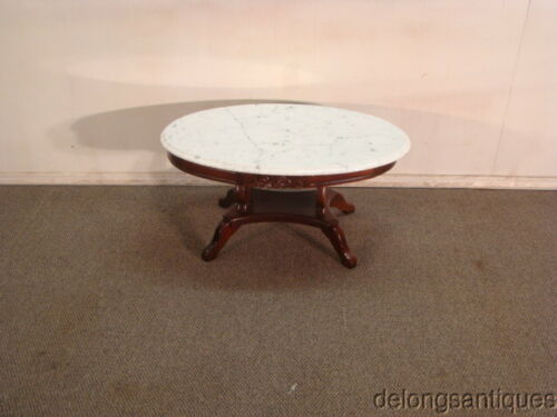 47121: Kimball Marble-Top Victorian Style Coffee Table