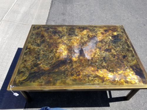 L@@k! Rare 1965 Bronze Philip and Kelvin LaVerne Muses Roman Etched Coffee Table
