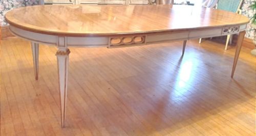 Fab Vintage John Widdicomb Parcel Gilt French Regency Dining Room Table