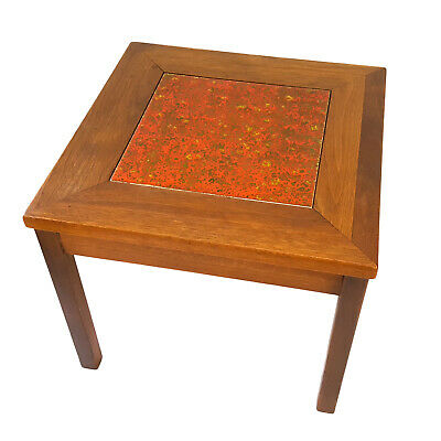 Vintage Square Walnut Side End Table Brown-Saltman Danish Modern John Keal