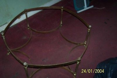 Vintage Labarge Style Hexagon Brass Coffee Table w Hoof Foot  Regency Pa Pickup