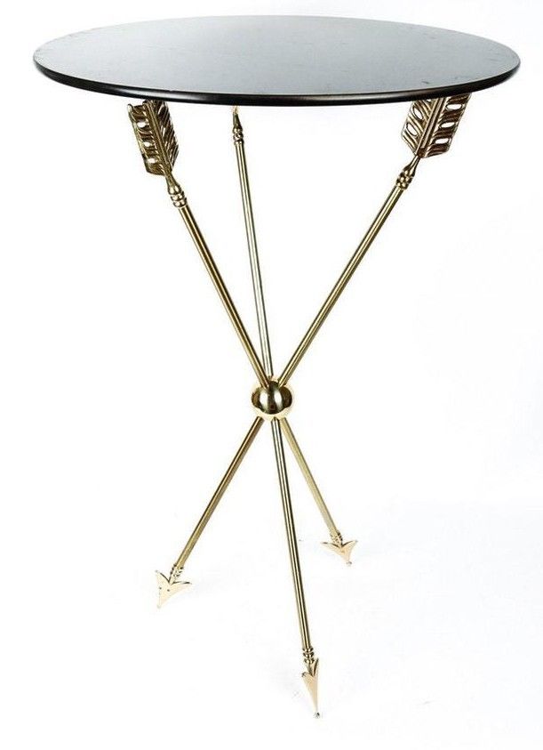 MAISON JANSEN 1960s Neoclassical Brass ARROW Accent Table ICONIC Collectors GIFT