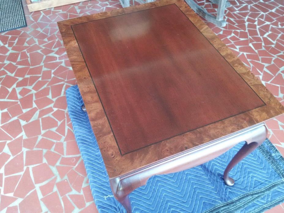 Vintage Hickory Chair Tea Table with Sliding Shelf and surrounding Inlay