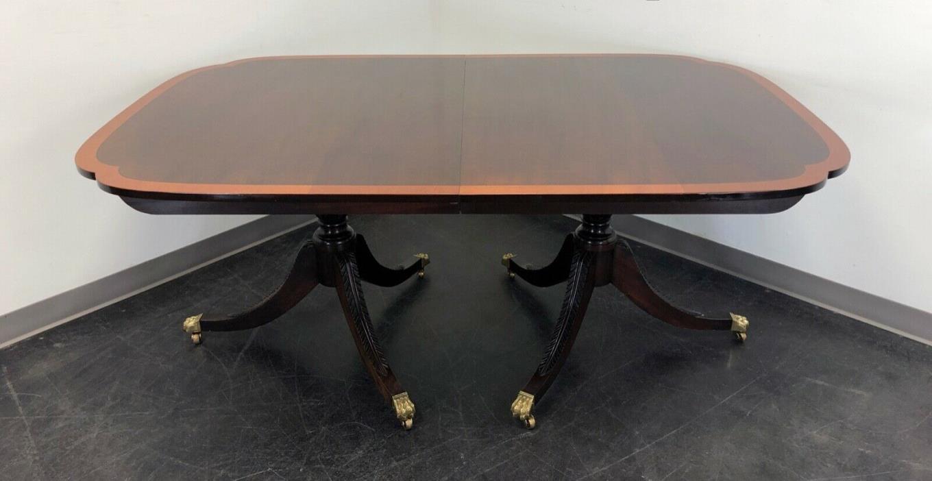 STICKLEY Banded Mahogany Double Pedestal Dining Banquet Table