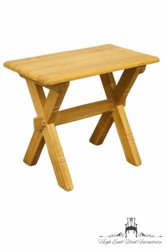 BRANDT Ranch Oak Western Style X-Frame End / Lamp Table