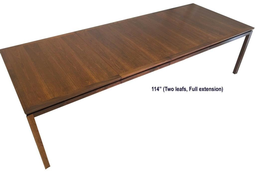 114 inch Refinished all-Walnut Dunbar Dining Table vintage  Mid Century Modern