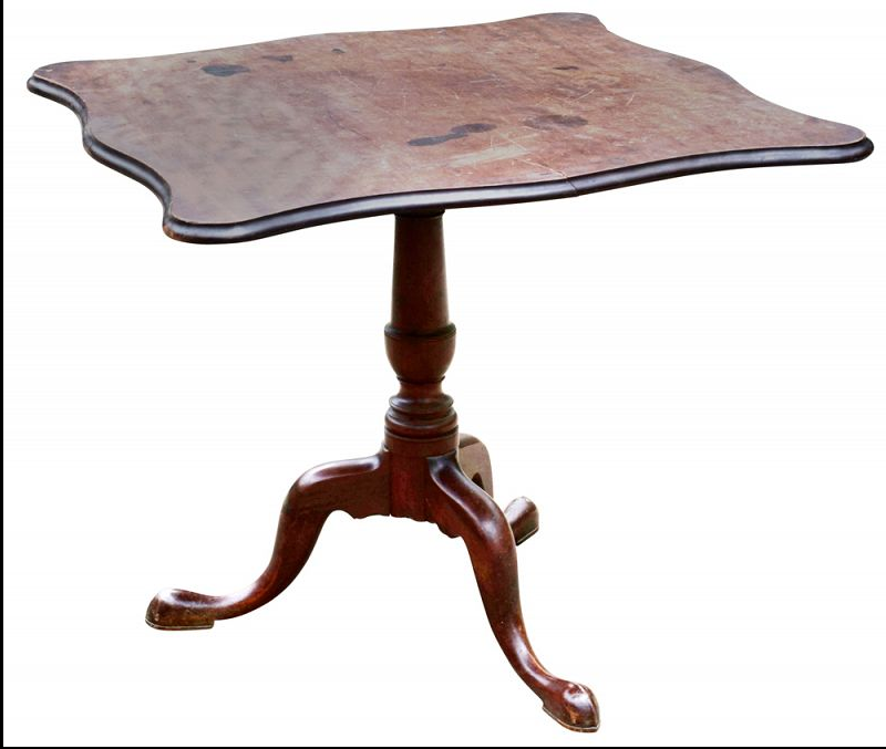 Antique American Chippendale Mahogany Tilt Top Tea Table New England