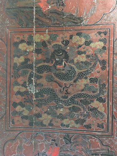Very Important Imperial Ming Dynasty (1368-1644) Five Clawed Dragon Laquer Table