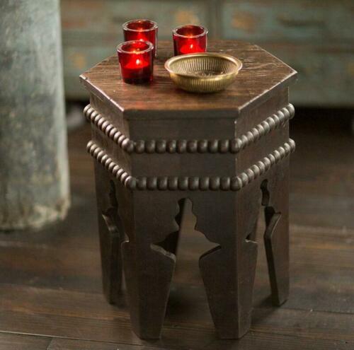 Bungalow Rose Skiatook Antique Wood Moroccan End Table