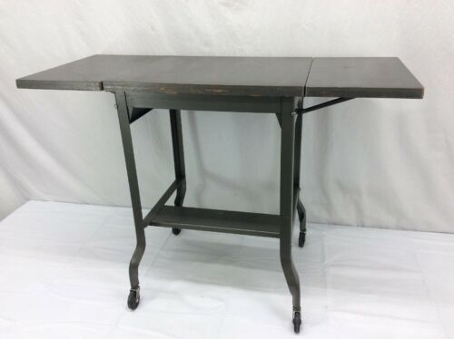 Typewriter Table Industrial Stand Metal Office Desk Mid Century VTG  Metal Steel