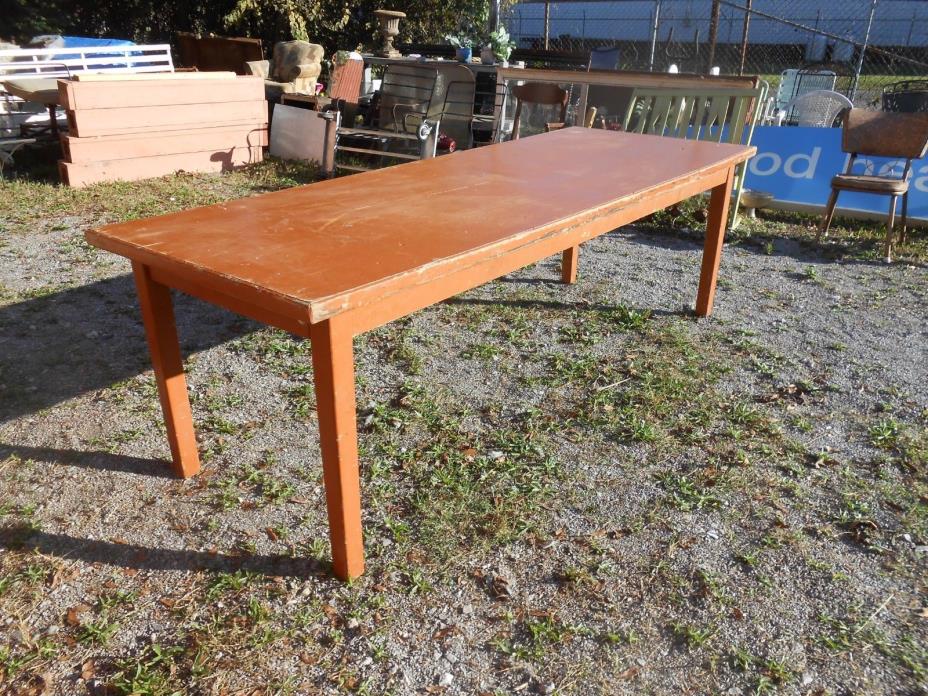 Large Antique 8ft /Work/Dining/Event/Conference / Table  Farmhouse/Library Style