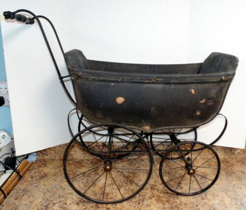 Antique Whitney Carriage Buggy Company Doll Carriage Leominster MA Pram