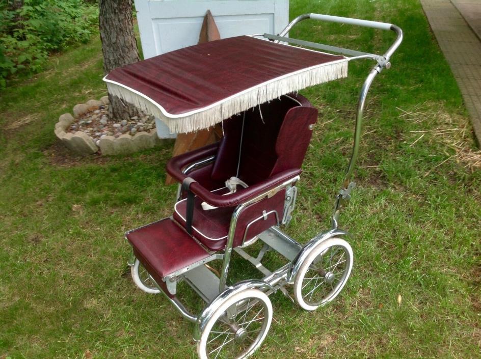 Vintage Babyhood Ind. Corp Baby Stroller Chrome Wheels