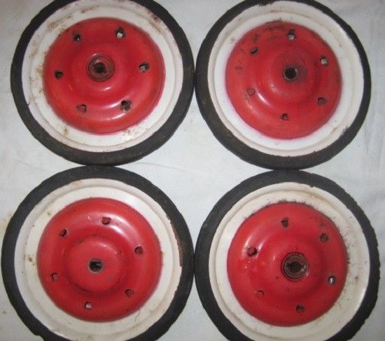 Set of Four Matching Vintage Buggy/Go-Cart Wheels & Tires