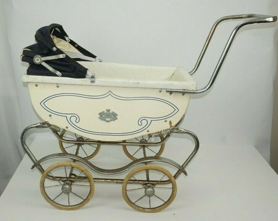 Peg Perego Vintage Navy Blue Stroller Baby Carriage