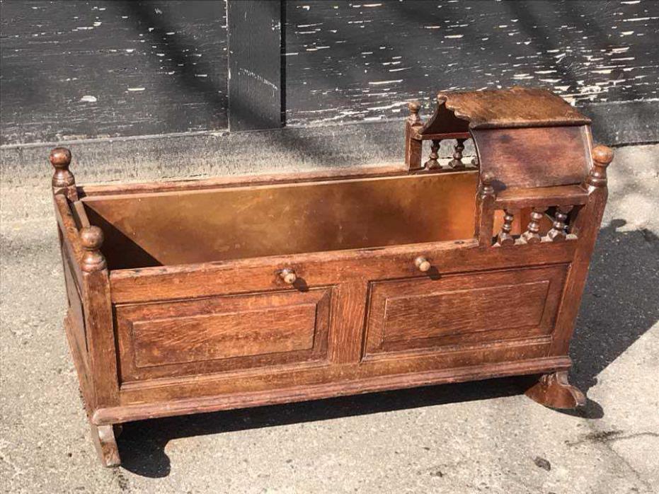 Antique 1700's Copper Lined Baby Rocker / Cradle