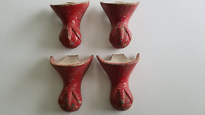 Antique Set of 4 Salvaged Cast Iron Ball Claw Feet, Bathtub Feet Cast Iron Tub