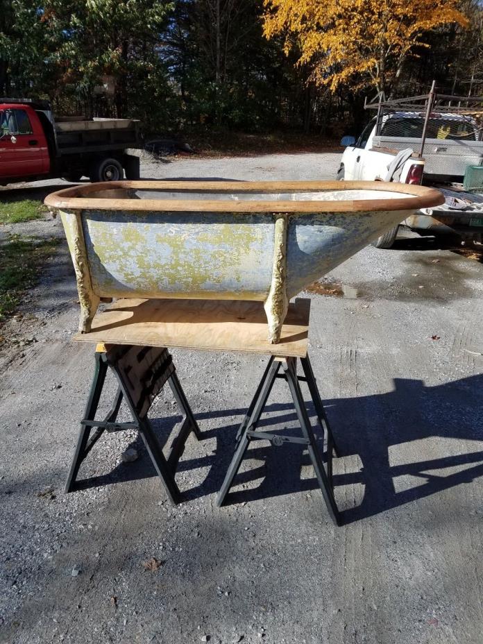 1800's Cowboy Wood & Galvanized Metal Bathtub (Local Pickup Only)