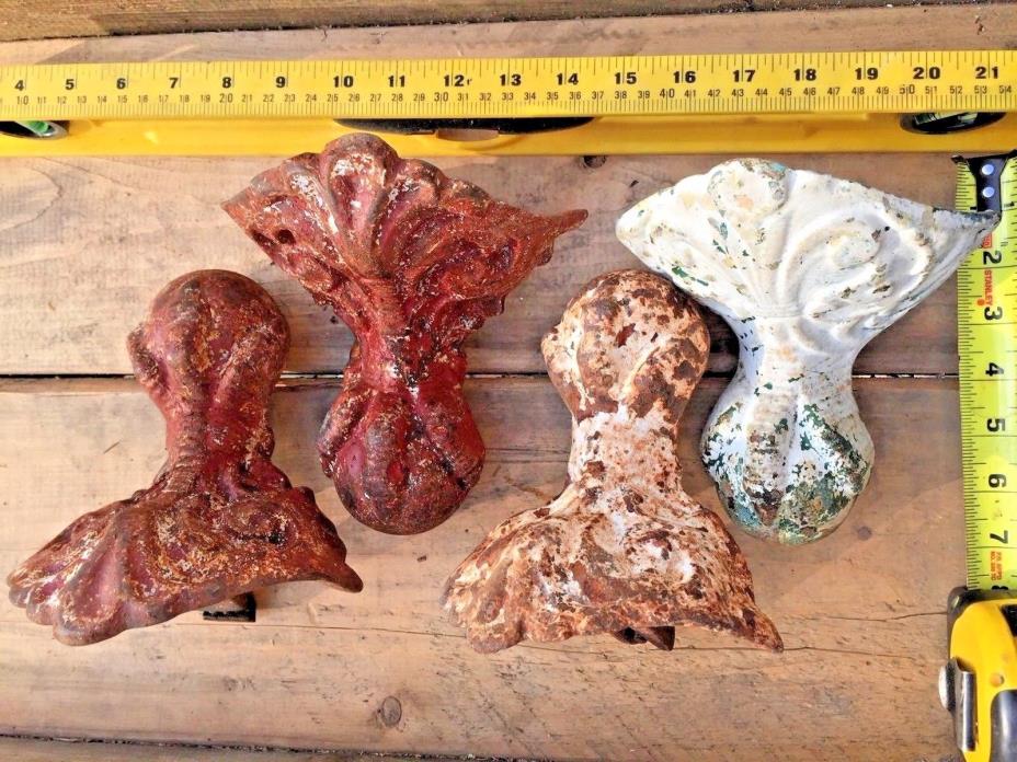 4 Antique Cast Iron Claw Ball Foot Tub  Bathtub Ornate Similar