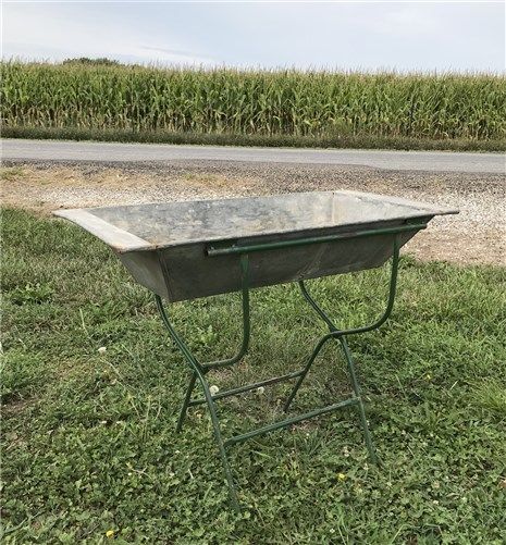 Vintage Galvanized Zinc Baby Bath Tub with Stand Bath Tub Planter Farmhouse Sink