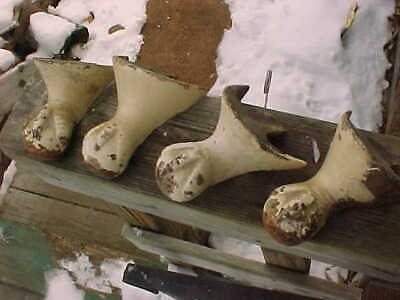 vintage set of 4 claw feet roll rim cast iron tub legs..exc. detail..54's & 55's