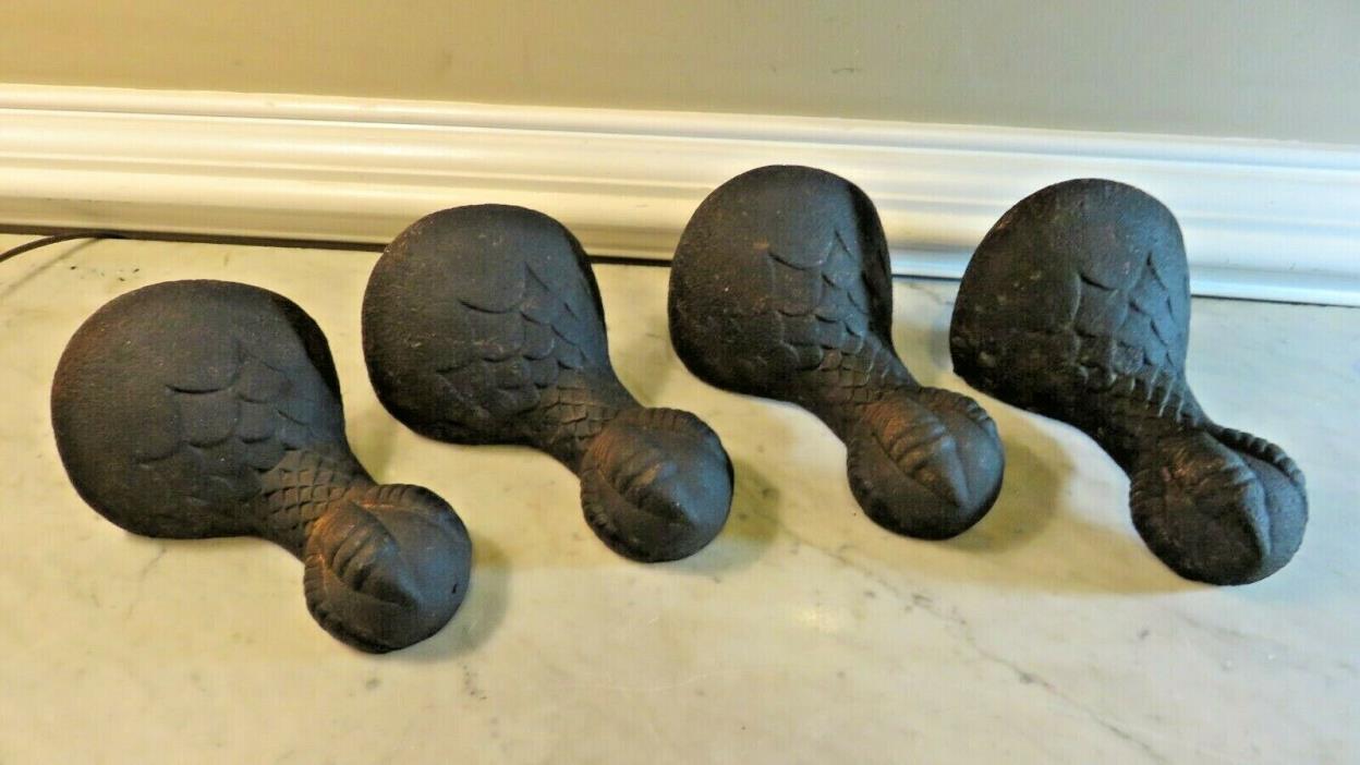 Antique Cast Iron Eagle Claw Feet Legs for Porcelain Bath Tub Set of 4 Matching