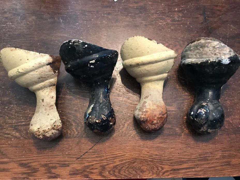 Antique Lot Set of 4 Matching Claw Foot Ball Bathtub Feet