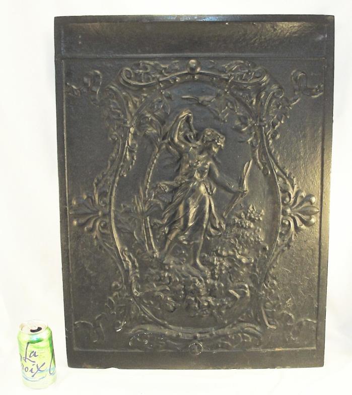 DIANA Greek Goddess Victorian Era Cast Iron Fireplace Cover RARE !!!