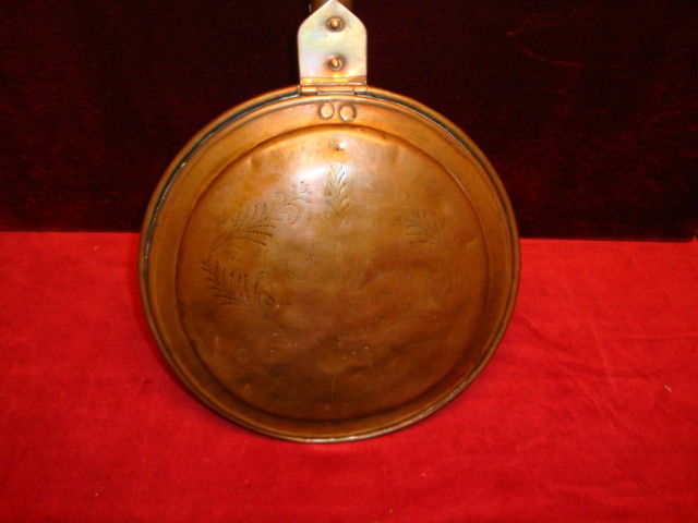 Antique Copper Bed Warmer Americana C.1890-1900 Total Height 42