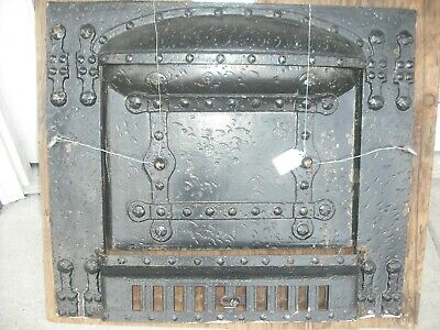 ANTIQUE HEAVY CAST IRON FIREPLACE SURROUND DECORATIVE 30