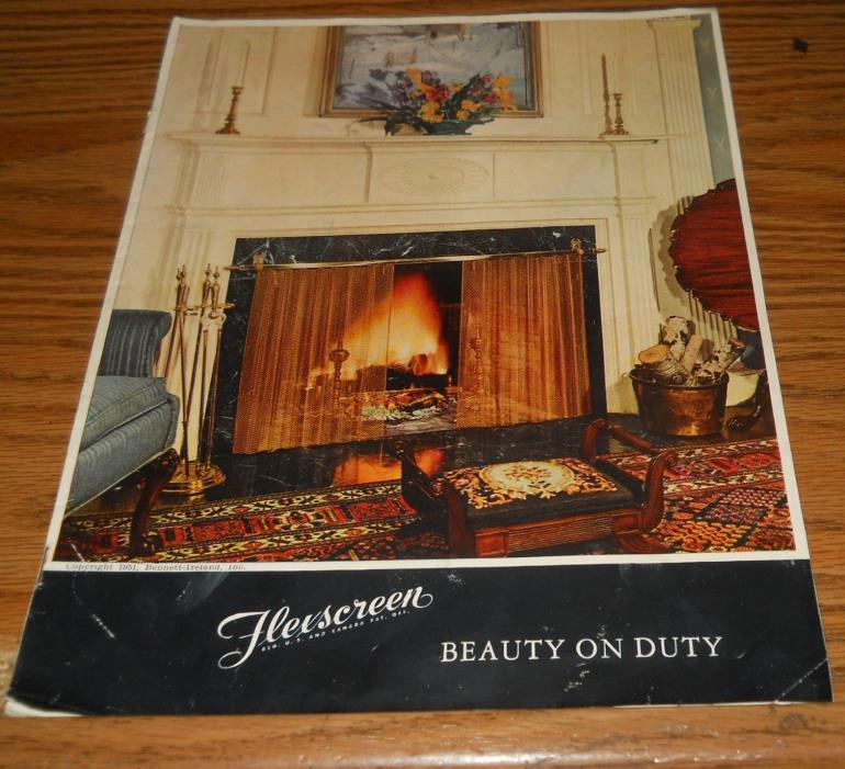 1920's Dealer Catalog~Flexscreen Fireplace Cover/Fireplace Accessories~Illus