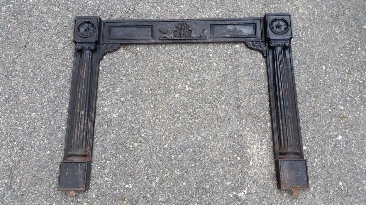 Antique ca 1830 Cast Iron Fireplace Front 32
