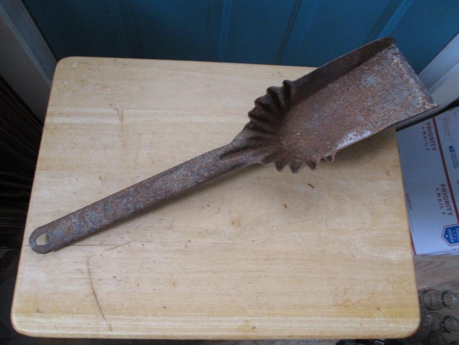 Large Vintage Rusty Metal Fireplace or Coal Scoop