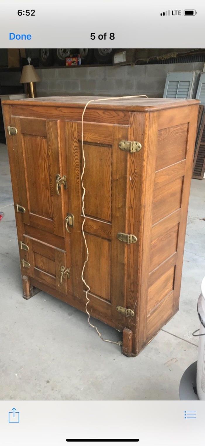 Antique Oak Ice Box Antique Refrigerator - Old Ice box - Antique Wooden