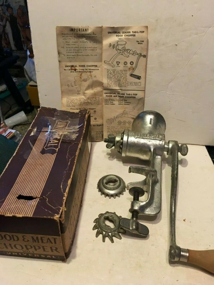 UNIVERSAL NO. 1 Food & Meat Chopper w/Box NICE!!!!!