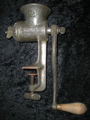 Vtg UNIVERSAL No. 2 Food Meat Grinder Chopper Bread Crumber Hand Crank