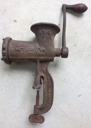 Antique Enterprise Tinned Meat Chopper No. 10 Patent Date 1886 Meat Grinder USA