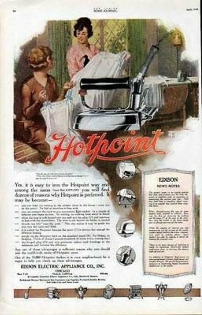 1920 EDISON ELECTRIC APPLIANCE DECO HOUSEHOLD HOTPOINT6400