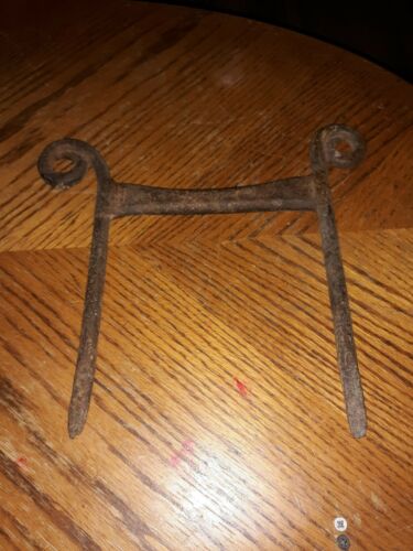 Antique Blacksmith Hand Forged Boot Scraper Wrought Iron Early primitive, curls