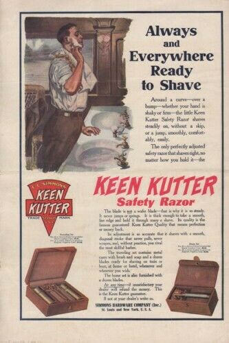 1909 KEEN KUTTER RAZOR BLADE SHAVE CREAM BARBER SALON 10200