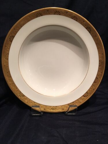 12 MINTONS Tiffany & Co Gold Encrusted Soup Plates 8.25